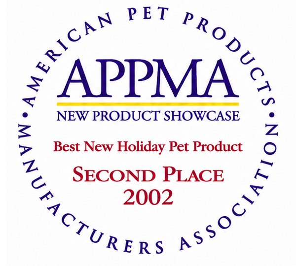 APPMA New Product Showcase Best New Holiday Pet Product Second Place 2002 award badge